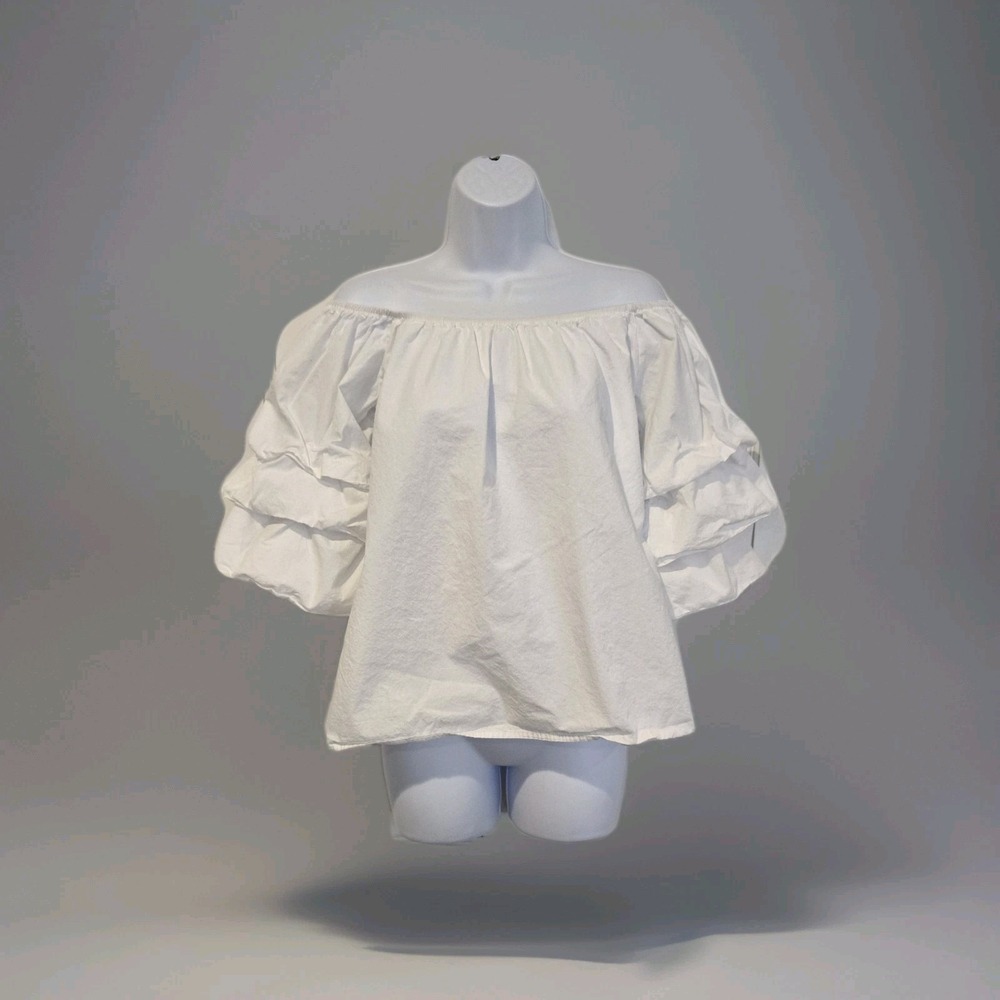 Vivid Importers of NY Women's Off Shoulder‎ Blouse Stacked Bell Sleeve Small